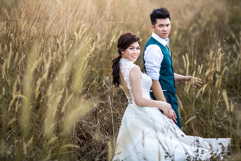 Celestial wedding couple under stars